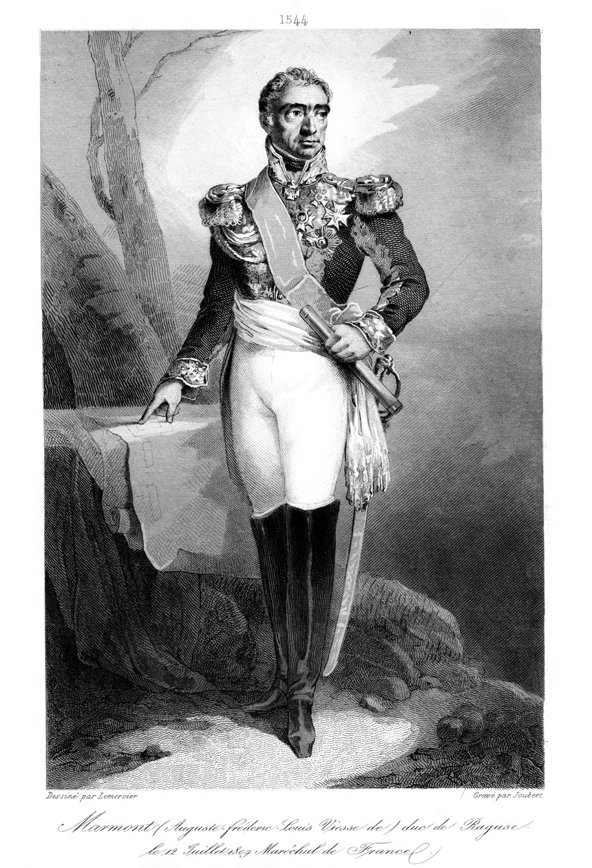 オーギュスト フレデリック ルイ ヴィエッセ ド マルモン (1774 年 - 852 年)、ラグーザ公およびフランス元帥、1839 年。 作： ジュベール