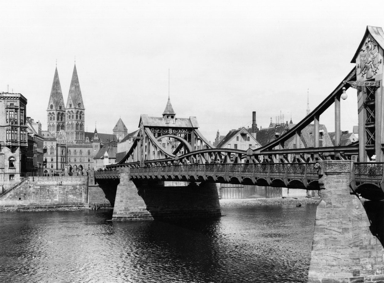ヴェーザー橋、ブレーメン、1910年頃 作： ジュセ