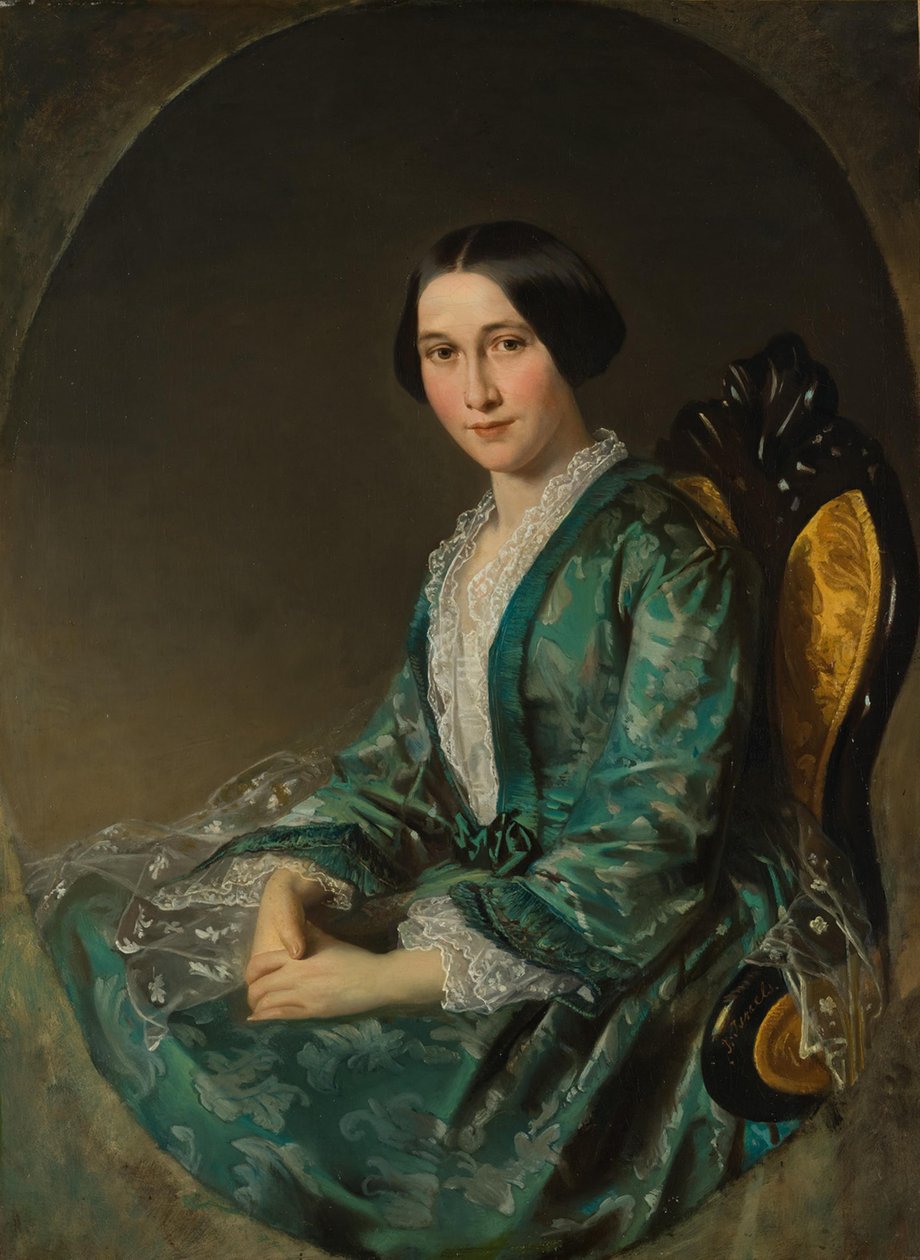 ジャネット・ブルーメン（1829-1915）、アムステルダムの仲買人ヘンドリク・ルーデン（1822-1895）の妻 作： ジョゼフ・イスラエル