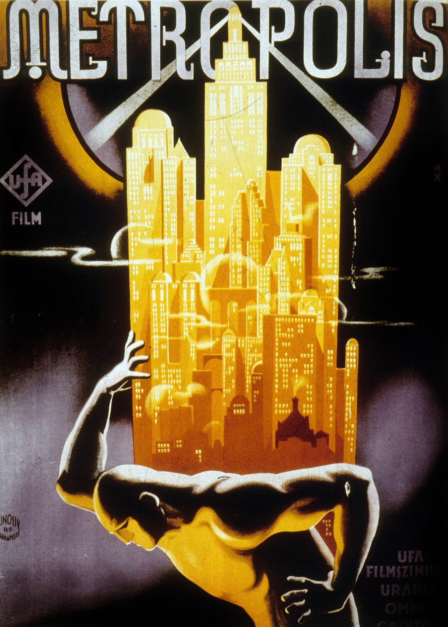 ハンガリーのメトロポリス解放のポスター、1927年フリッツラング監督 作： ヨセフ・ボトリック