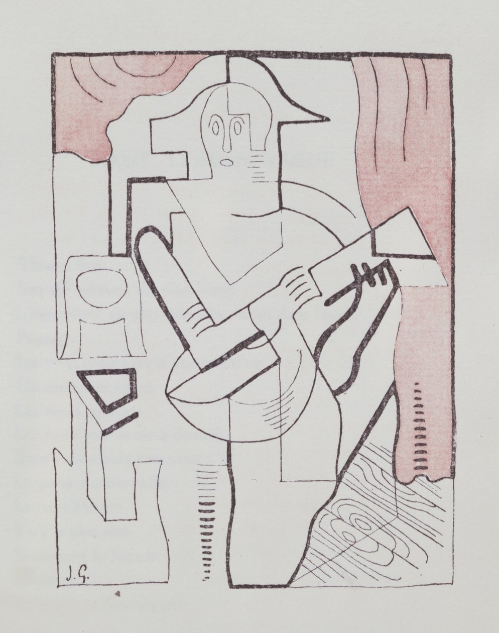 ピエール・レヴェルディ（1889-1960）1919による「眠れる森のギター」のイラスト 作： フアン・グリス