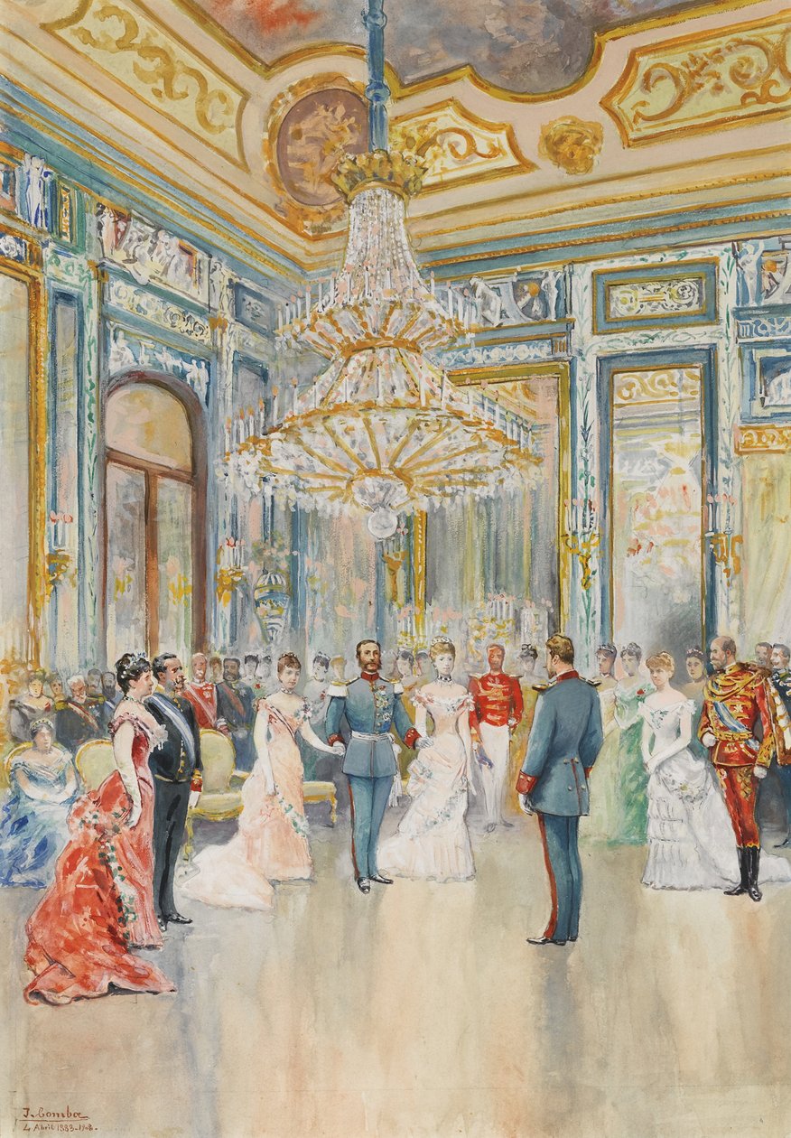 バイエルン王国王子ルートヴィヒ・フェルディナンド・オブ・ヴィッテルスバッハ（15859-1949）とスペインのインファンタ・マリア・デ・ラ・パス・デ・ボルボンの結婚 作： フアンコンバイガルシア