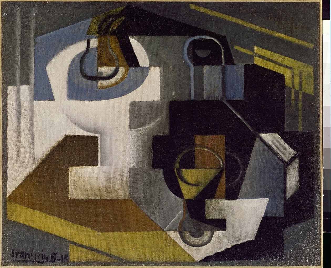 フルーツボウルのある静物画 - フアン・グリ(1887-1927)の絵画 作： フアン・グリス