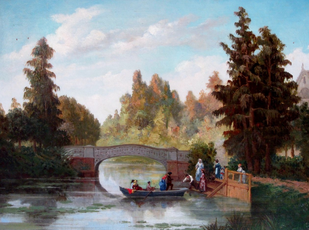 スペイン語：Antigua laguna del parque Cousiño クシーニョ公園の古池 作： フアン・モチ