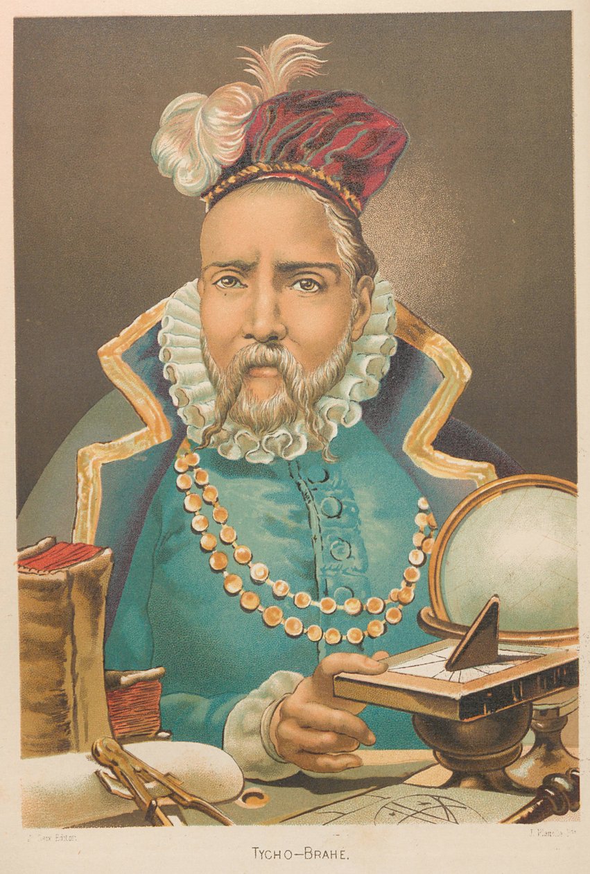デコパージュ　肖像画 ティコ・ブラーエの肖像 1546-1601 年、1879 年。