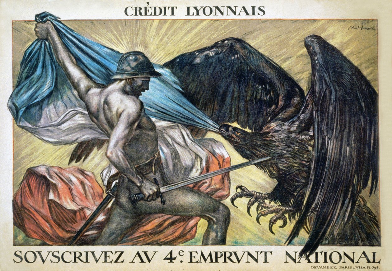クレディ・リヨネ。 1918年第4回国債を購読する 作： ジュール・アベル・ファイブル
