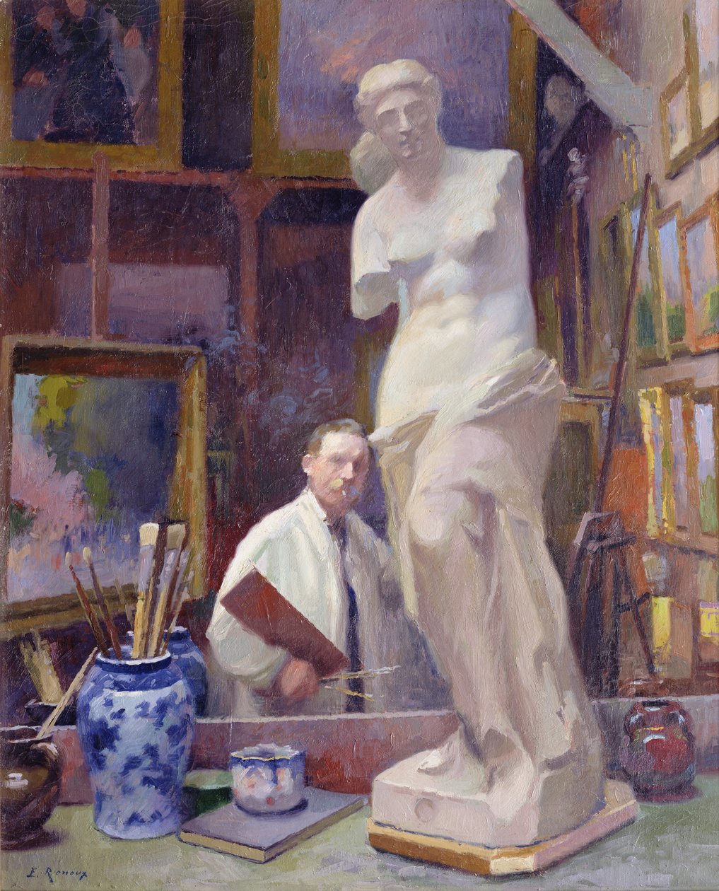 Ernest Renoux in his Studio、50、rue Saint-Didier 作： ジュール・アーネスト・ルヌー
