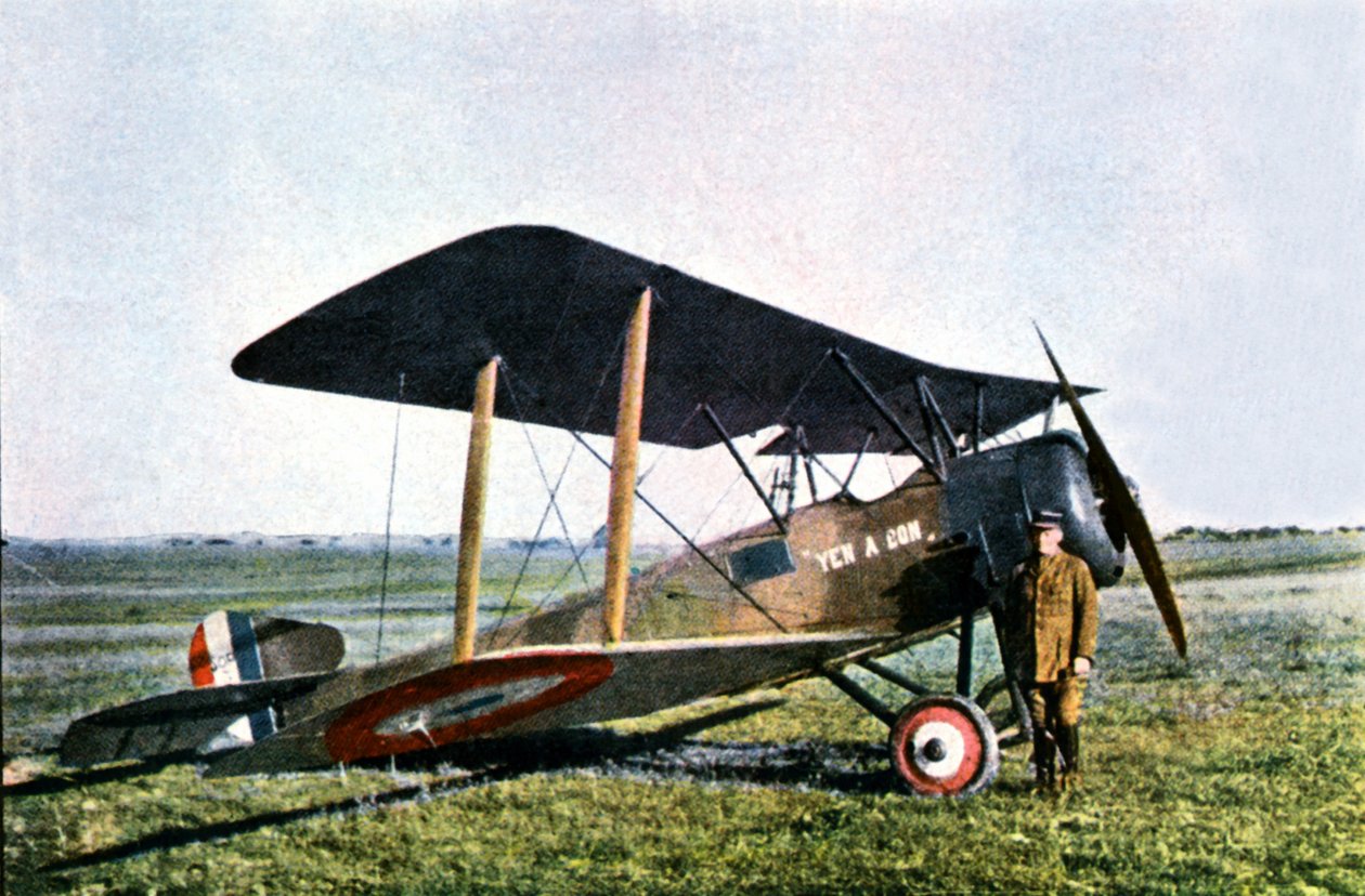 1916年にベルダン、ピエールドーコート中尉が操縦するイギリス製ソップウィット、円Aボン戦闘機（オートクローム） 作： ジュール・ジェルヴェ・コートテルモント