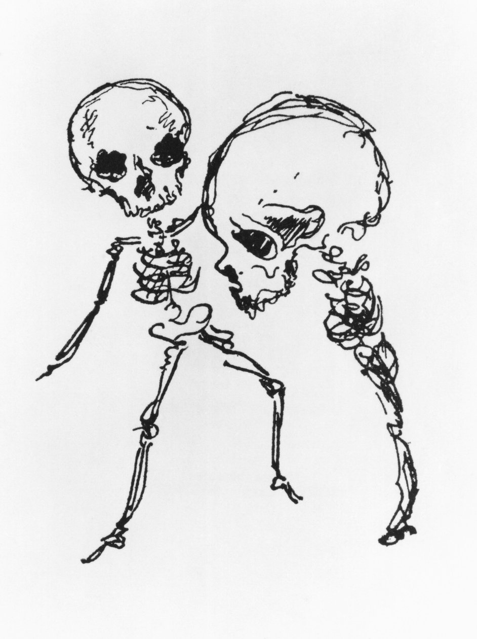 スケルトン、「忘れられた死者の苦情」のイラスト 作： ジュール・ラフォルグ