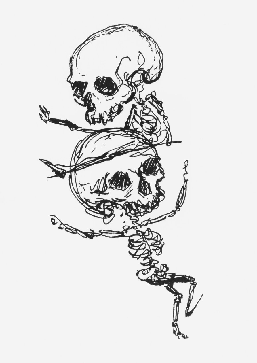 スケルトン、「忘れられた死者の苦情」のイラスト 作： ジュール・ラフォルグ