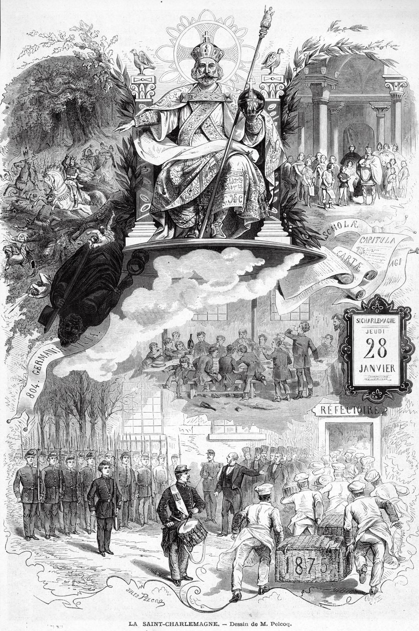 「La Saint-Charlemagne」、「Le Monde Illustre」のイラスト、1875年1月30日 作： ジュール・ペルコック