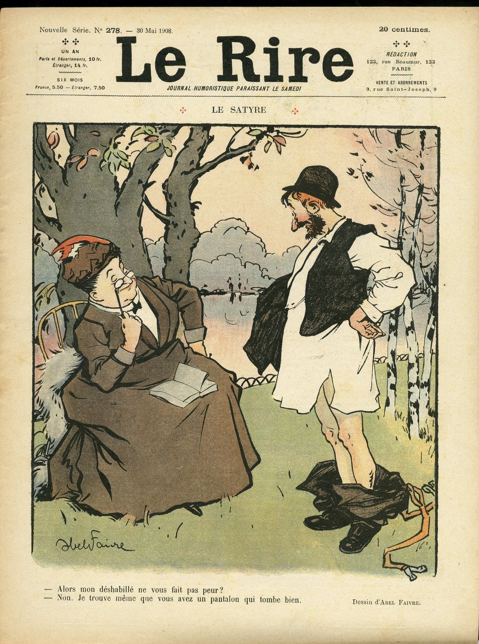 アベル・フェーヴル（1867-1945）による「Le Lire」誌表紙のイラスト（2008年5月30日） - The satyre - 自然 植物 愛情 ファッション 木 ガラス製品 作： ジュール・アベル・ファイブル
