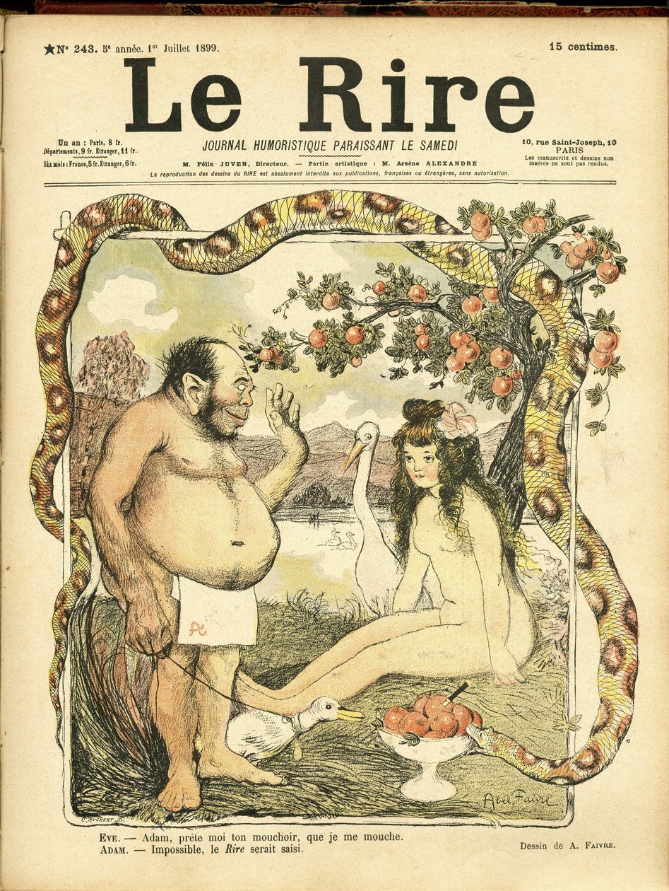 Le Rire』243号の表紙を飾るAbel Faivre（1867-1945）のイラスト 作： ジュール・アベル・ファイブル