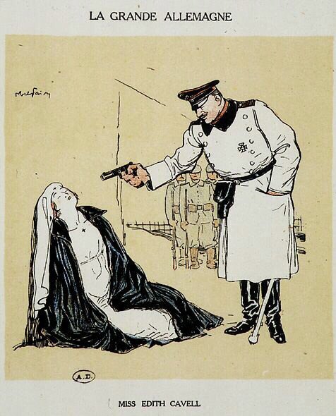 ドイツ人によって処刑されたミス エディス キャベル、アベル フェイヴル (1864-1945) による画像。 作： ジュール・アベル・ファイブル