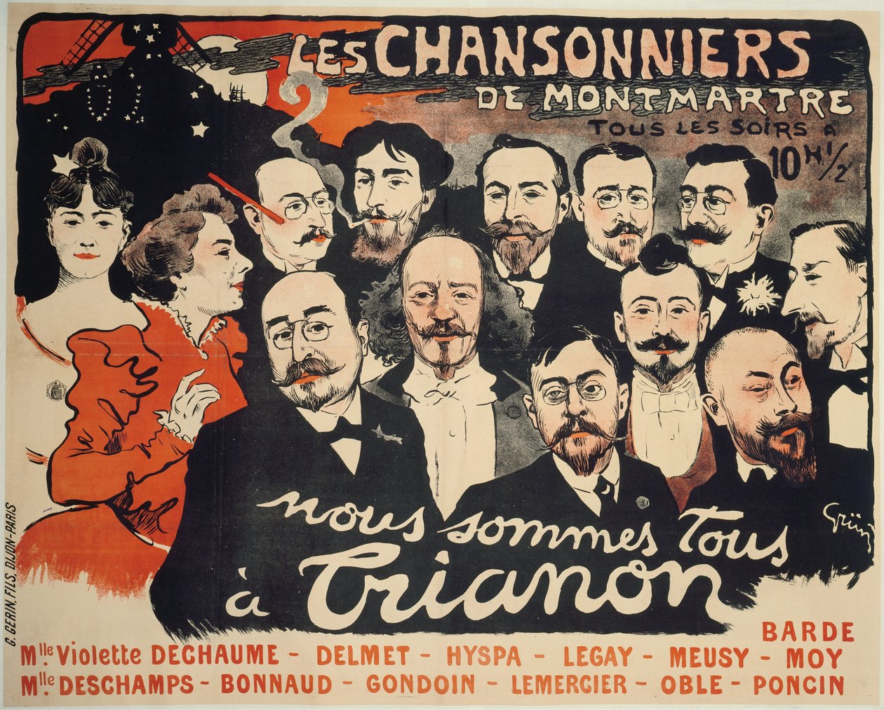 モンマルトルのソングライター、c。 1890年。 作： ジュール・アレクサンドル・グリーン