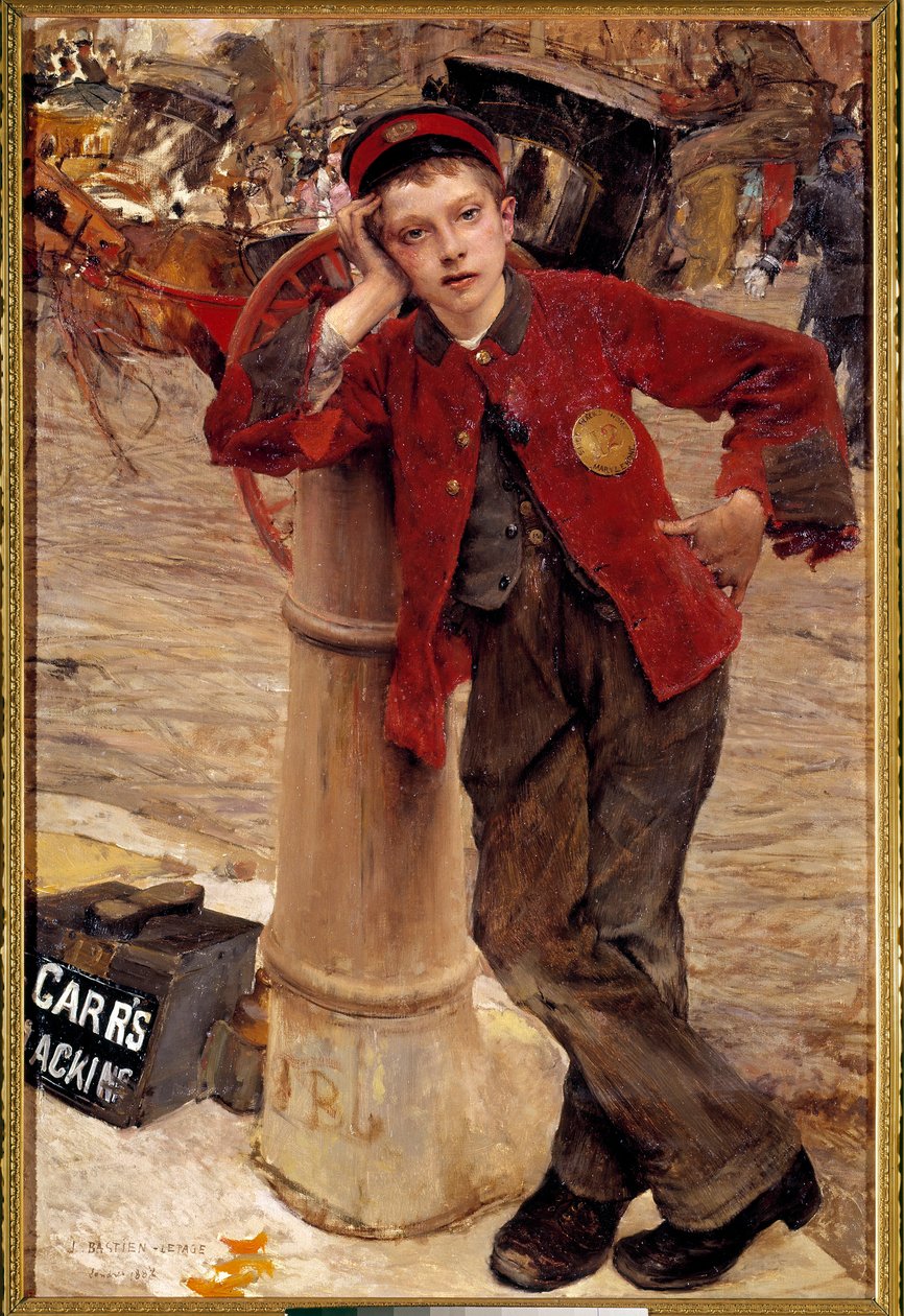 小さなイギリス人の靴磨き ジュール・バスティアン・ルパージュ（1848-1884）の絵画 1882年 日0.89x1.32 m パリ、装飾美術 作： ジュール・バスティアン・ルパージュ