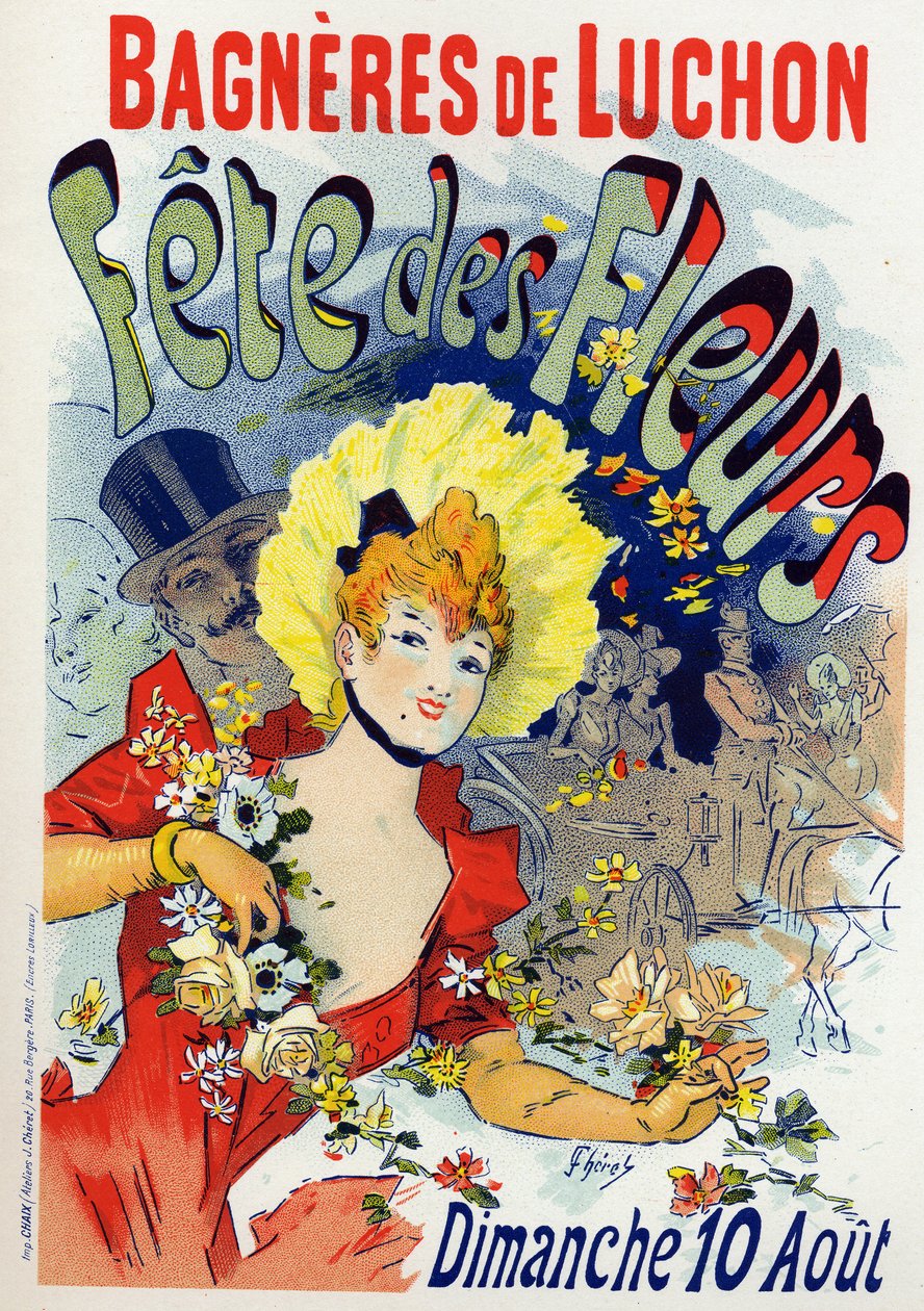アートエンターテイメント。バニュレス・ド・リュションの花祭り。ジュール・シェレによるポスター、フランス、1895年頃（ポスター 作： ジュール・チェレット