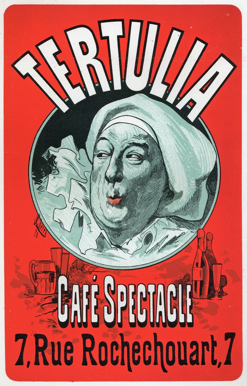 アートエンターテイメント。Tertulia、パリのカフェ・スペクタクルでのショー。ジュール・シェレ作、1870年頃（ポスター 作： ジュール・チェレット