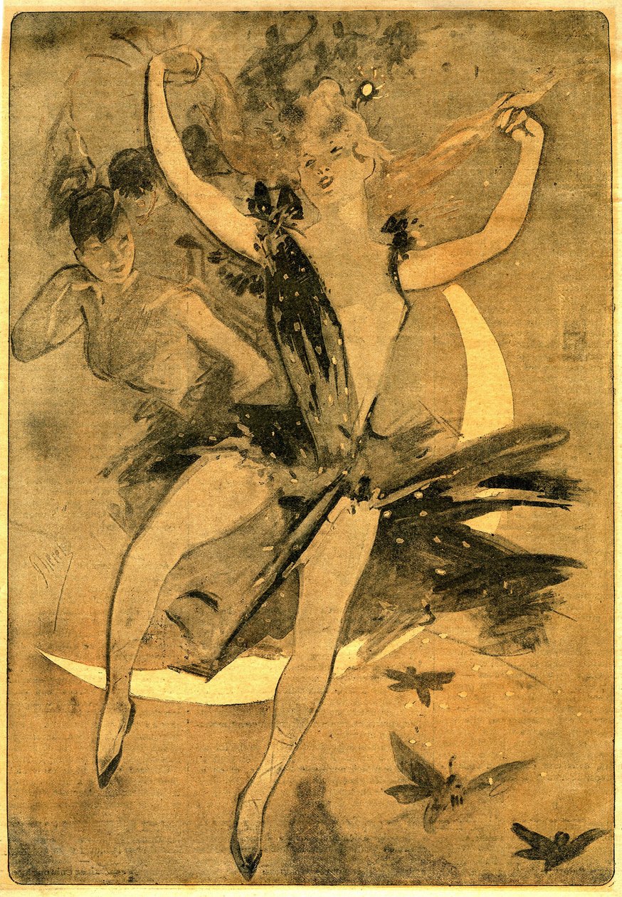 ジュール・シェレがフェリシアン・シャンソールの "Lulu "を描いたドローイング。この作品は1900年に発表された一幕ものの小説とパントマイムで、道化師の踊り子が登場します。「Lulu」は、フランスで「サーカス文学」と呼ばれているものの最も優れた例のひとつとされています。 作： ジュール・チェレット