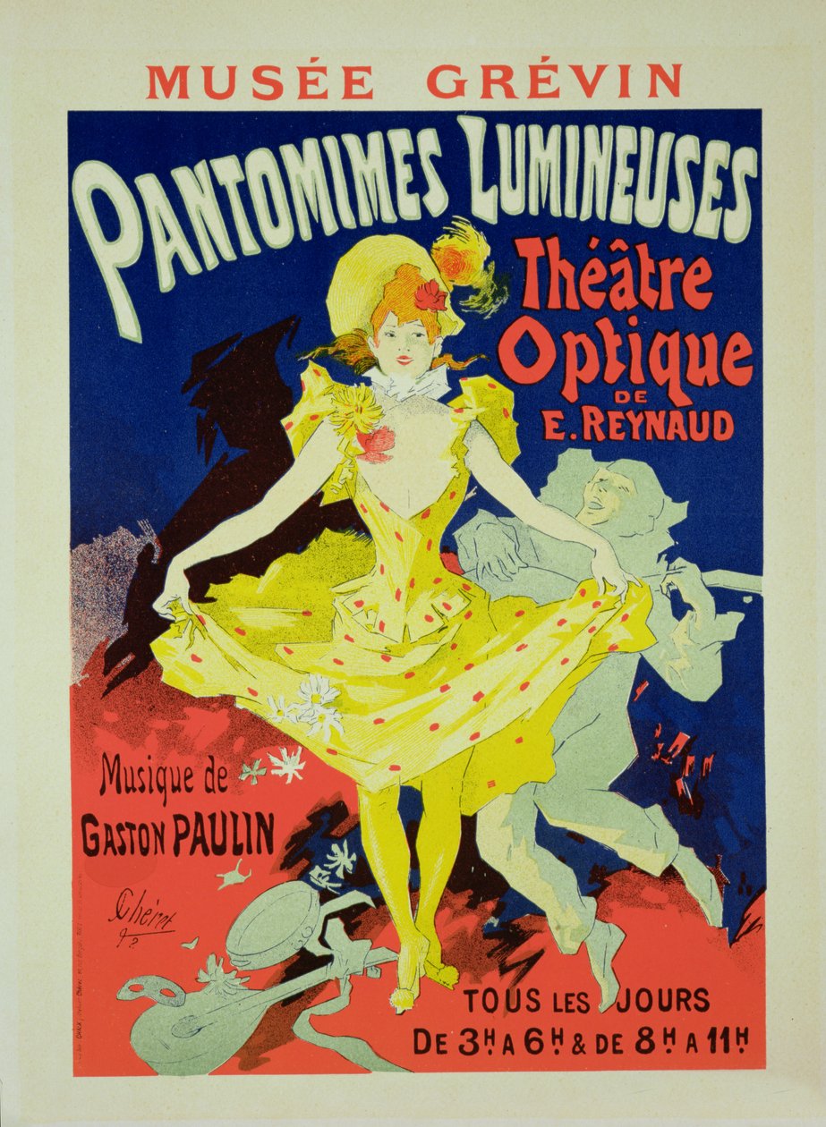 1892年にグレヴァン美術館でポスター広告「パントマイムルミネウス」を複製 作： ジュール・チェレット