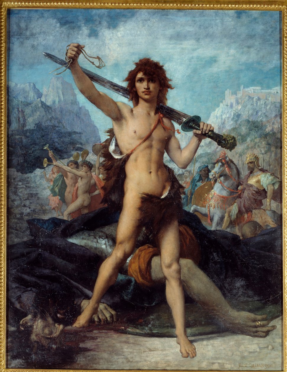 勝利するダビデジュール・エリー・ドロネー（1828-1891）の絵画 作： ジュール・エリー・ドロネー