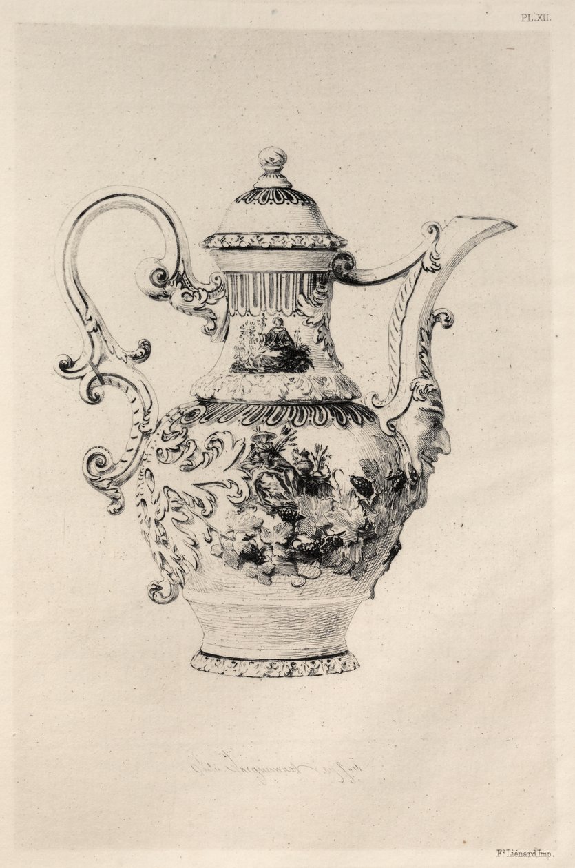 陶芸の歴史：PotteryPlate XII、1877年の記述的および哲学的研究。 作： ジュール・フェルディナンド・ジャックマート