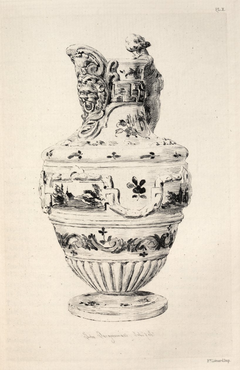陶芸の歴史：陶器の記述的および哲学的研究...プレートX、1877年。 作： ジュール・フェルディナンド・ジャックマート