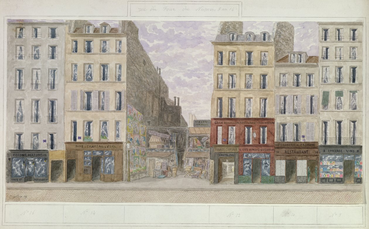 No.8 to No.16 rue du Four、Paris、France、1893（紙にトイレ） 作： ジュール・ガイルドラウ