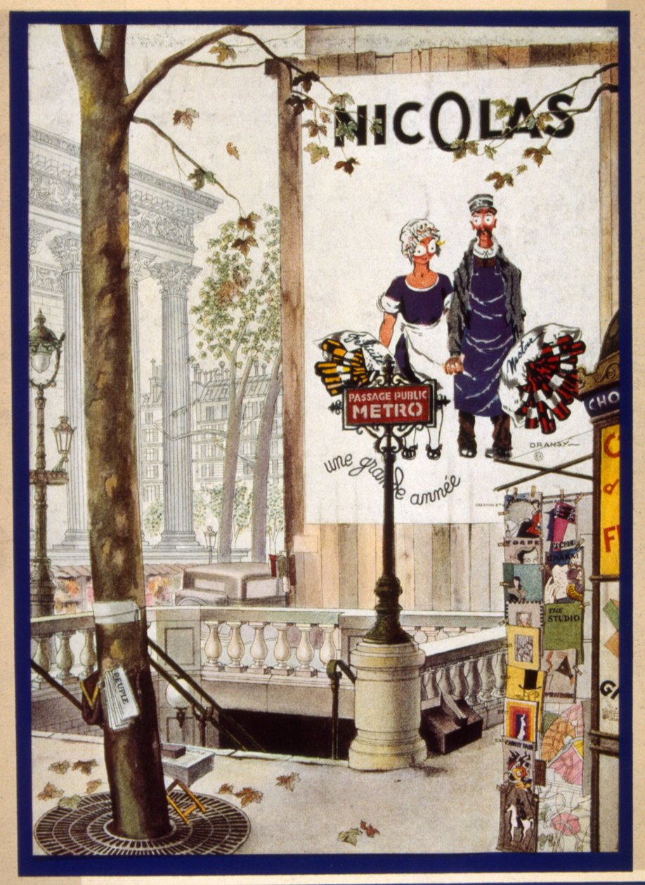 架空の配達員「ネクター」を描いたフランスのポスター 1931年 作： ジュール・イスナード・ドランシー