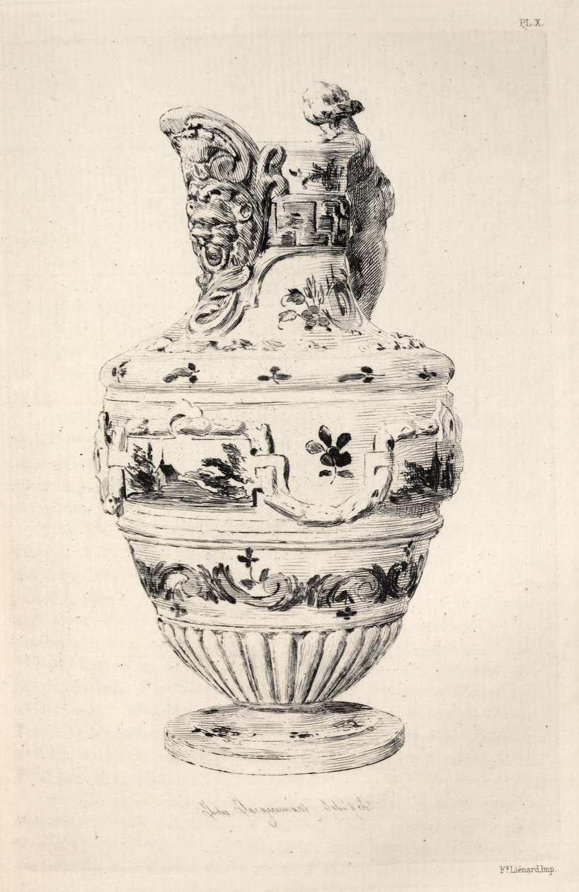陶芸の歴史：すべての時代とすべての国の陶器の記述的および哲学的研究：スペイン：タラベラ・デ・ラ・レイナ - ファイアンス - エワー（プレートX） 作： ジュールス・ジャックマート