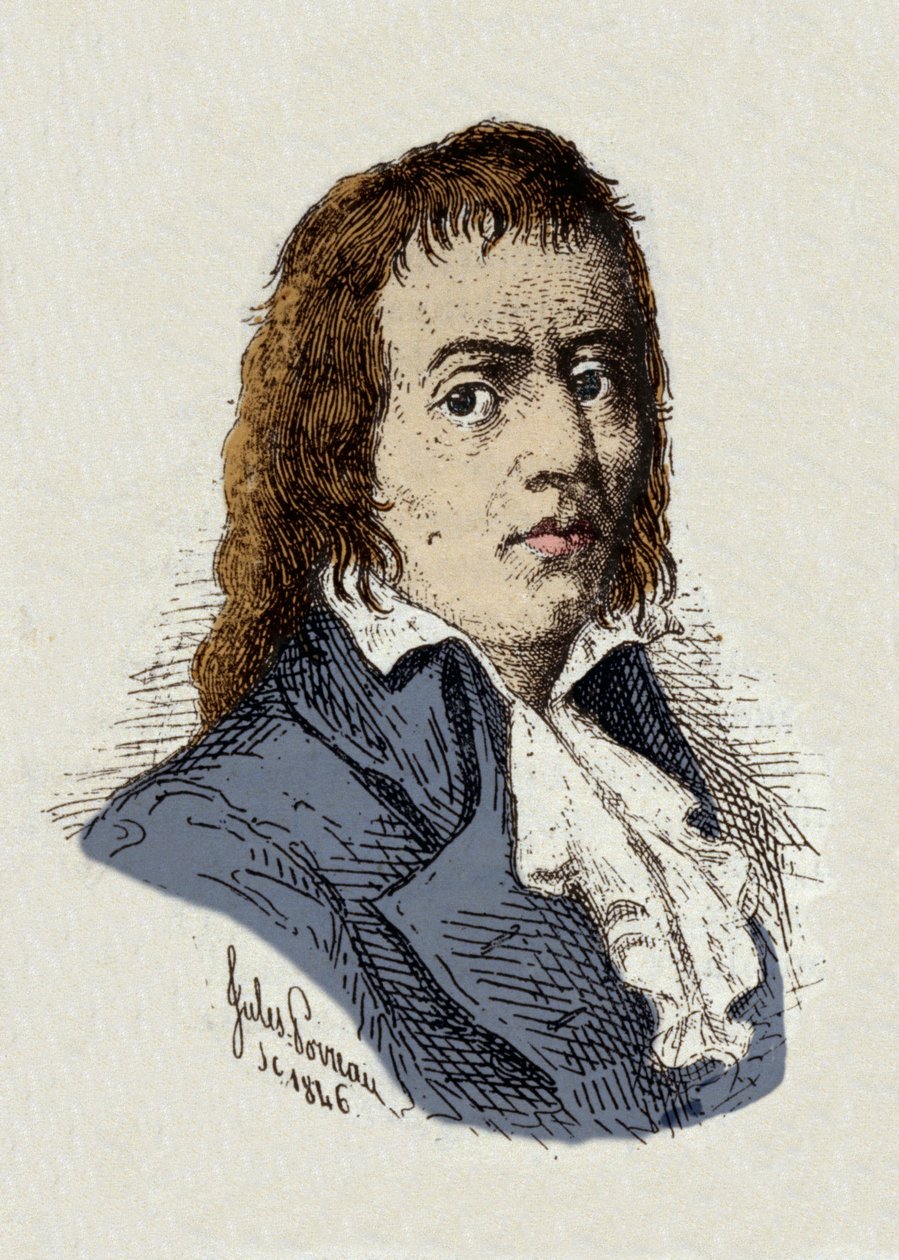 フランス革命。ジュール・ポローが描いた「フランソワ・ベイブフ・ディット・グラックス（1760-1797）革命家の肖像」。 作： ジュール・ポロー