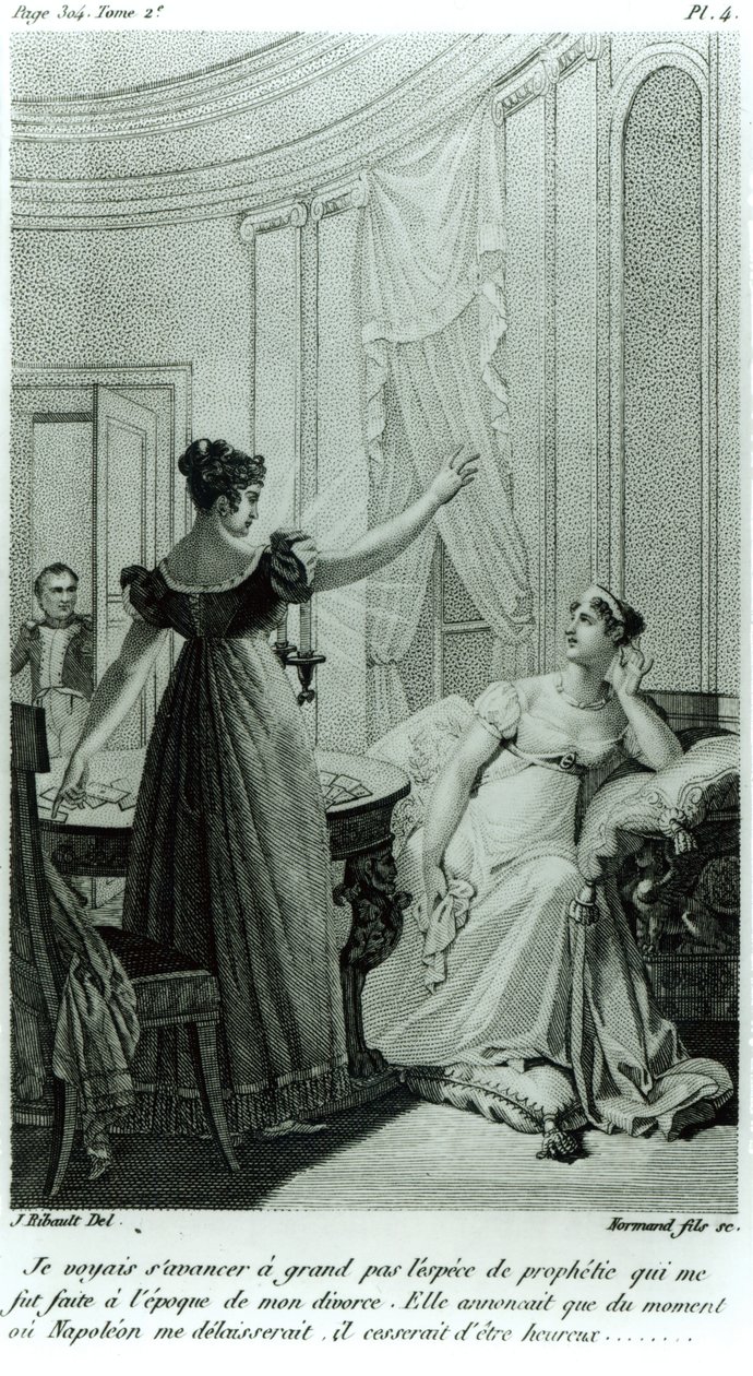 ジョセフィン皇后は、1809年、1821年にナポレオン1世と離婚した際に、マリーアンアデレードルノルマンが彼女に施した預言を明らかにします。 作： ジュリー・リボー