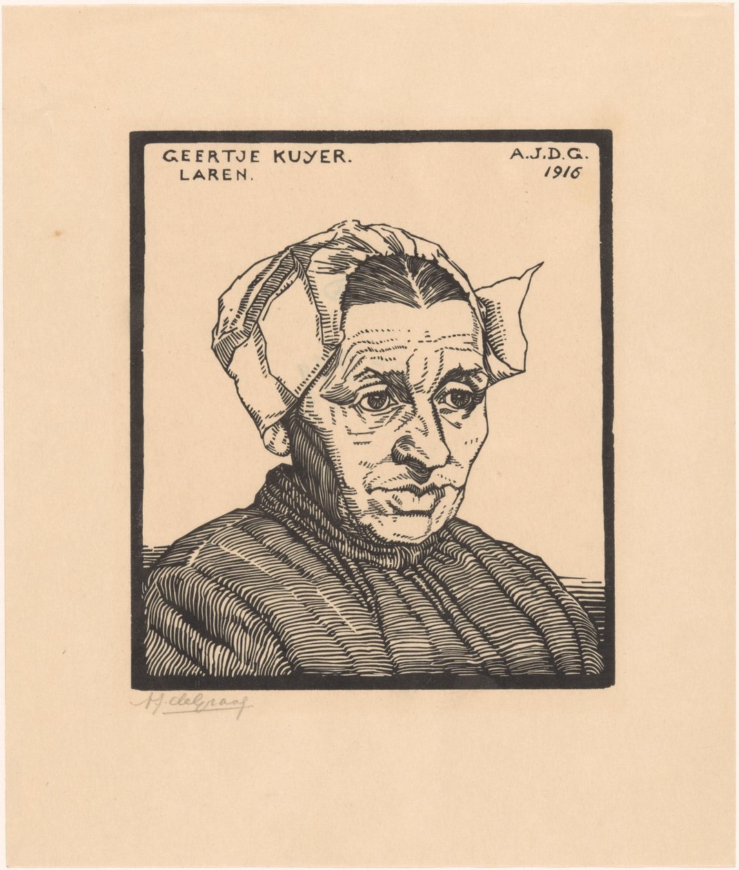 Geertje Kuijerの肖像 作： Julie de Graag（アーティストによる署名）