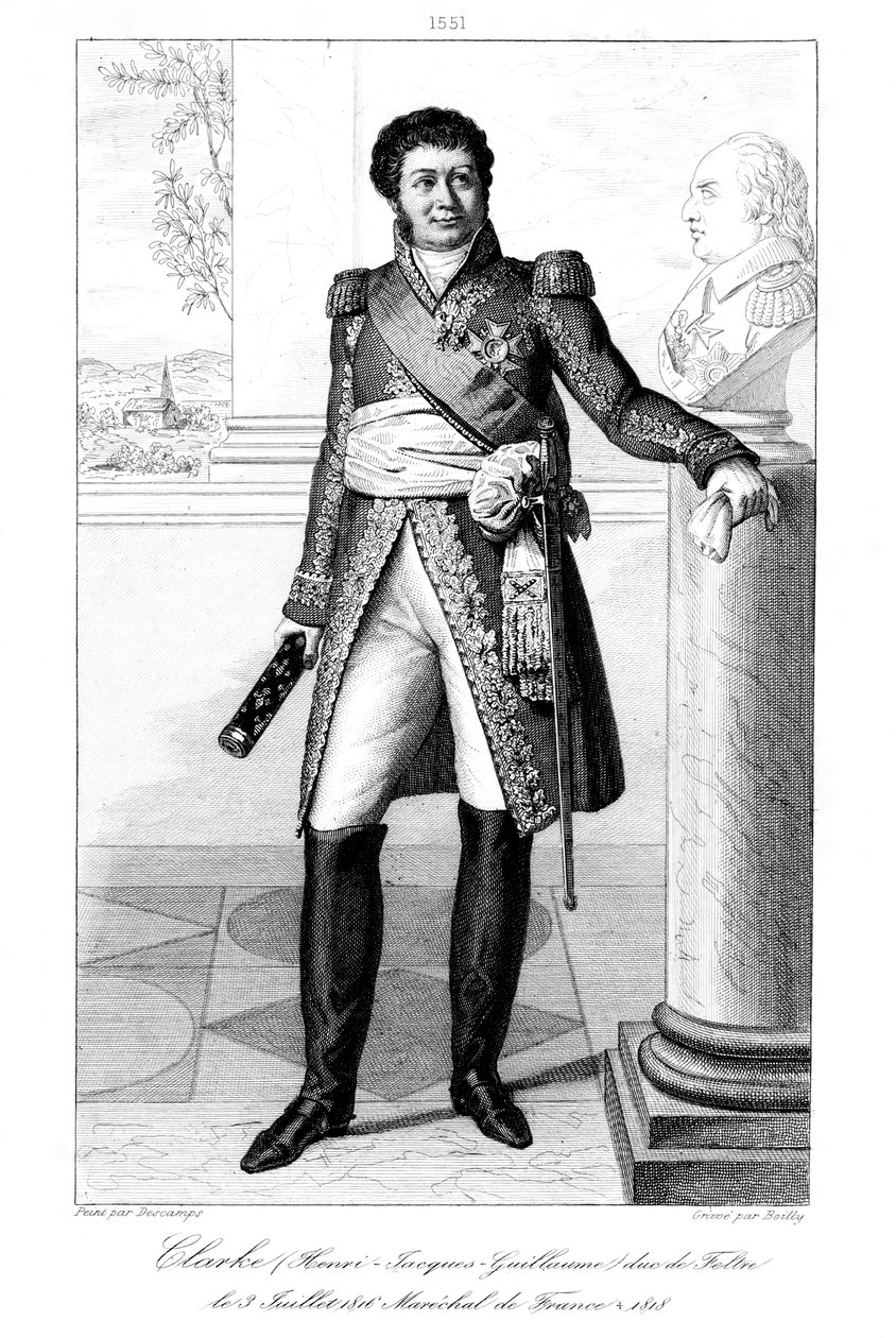 アンリジャックギヨームクラーク1765-1818、フェルトレ公、フランス元帥、1839年。 作： ジュリアン・レオポルド・ボイリー