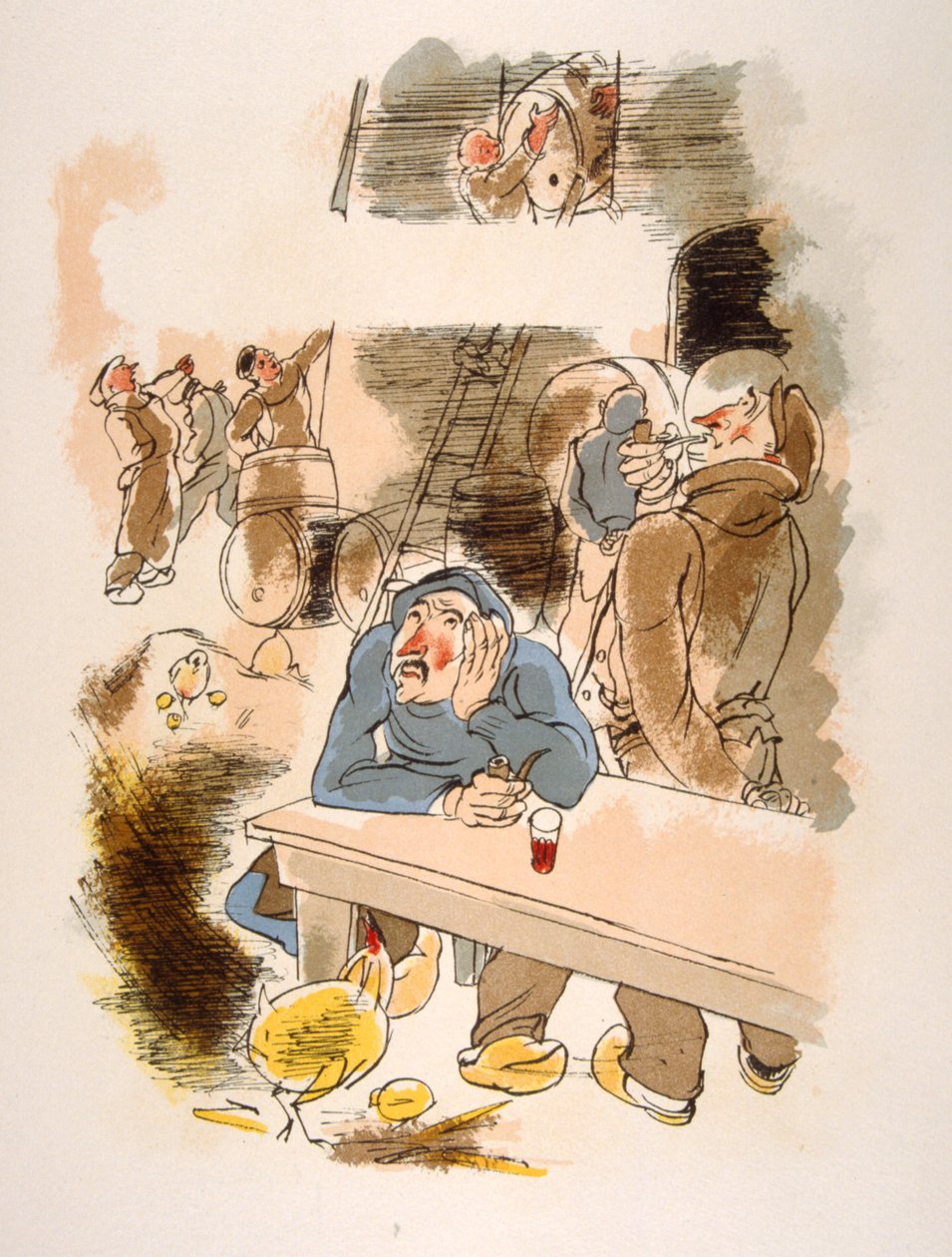 ユーモラスなワインのイラスト 1946.Illustration by Julien Pavil 作： ジュリアン・パヴィル