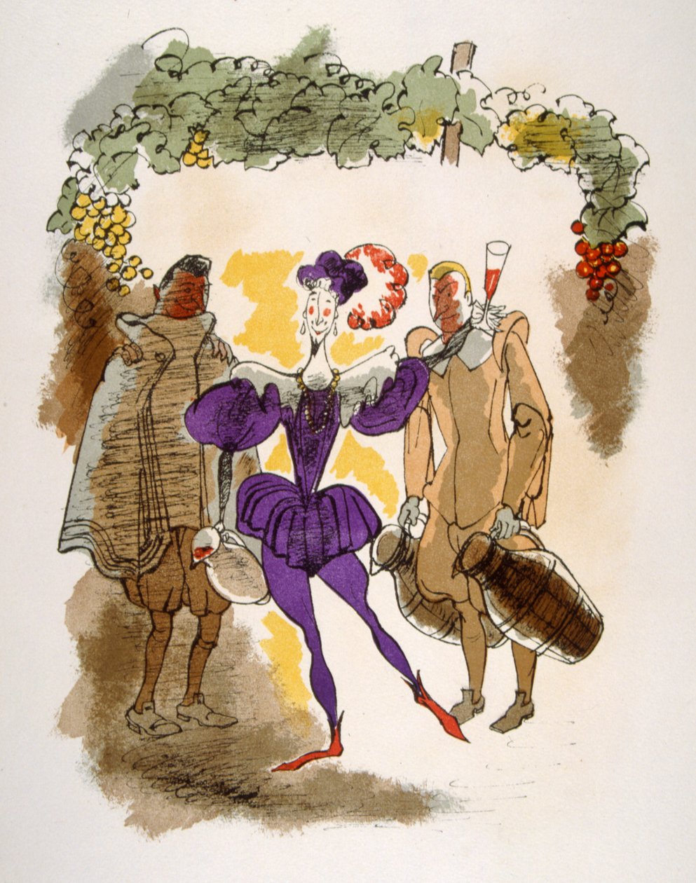 ユーモラスなワインのイラスト 1946.Illustration by Julien Pavil 作： ジュリアン・パヴィル