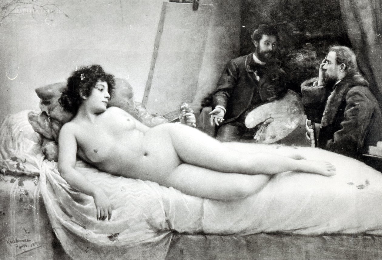 エミールゾラ（1840-1902）、アーティストのスタジオ、1891年 作： ジュリアス・C・ロルショーベン