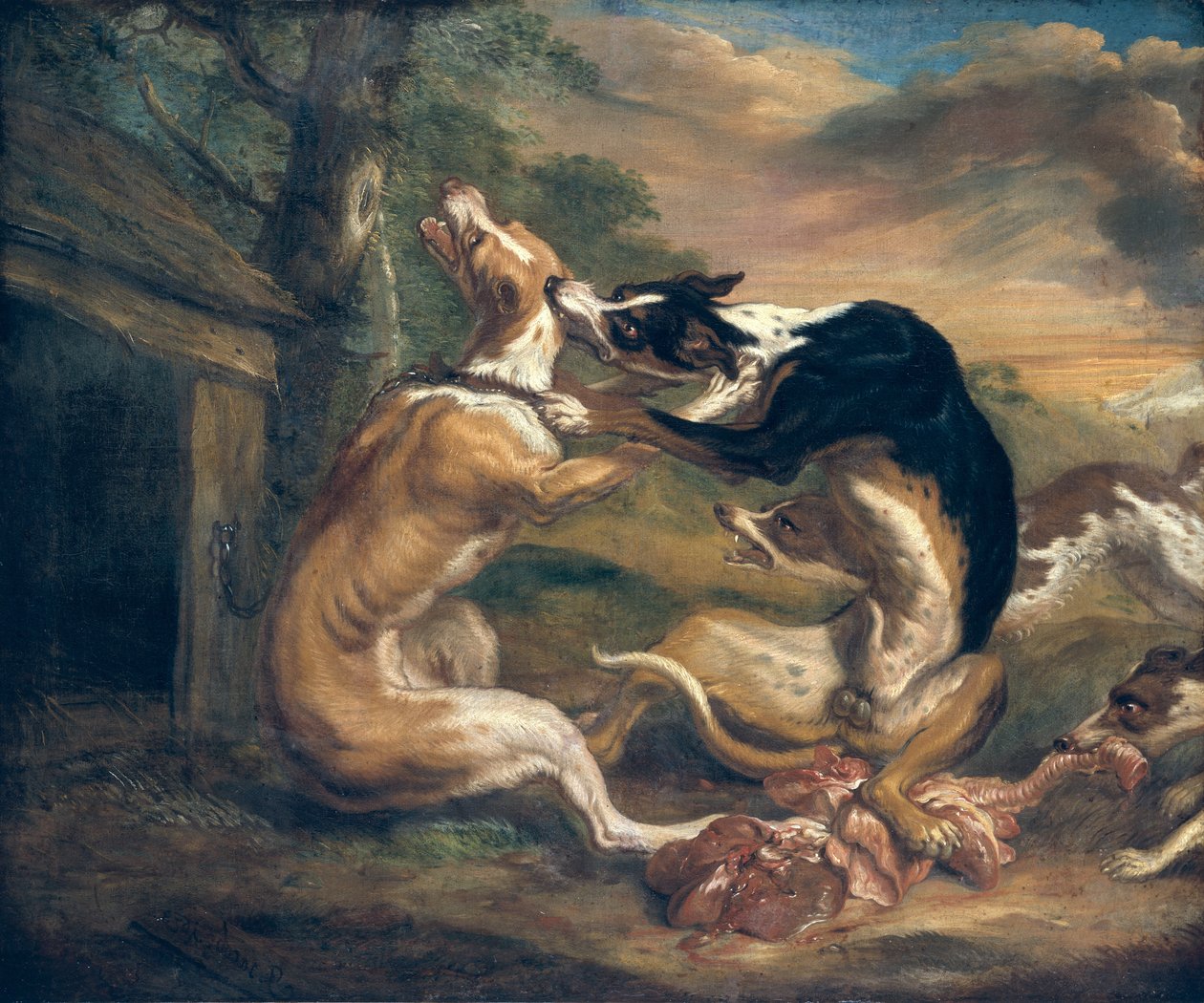 犬の戦い、1678 作： ジュリアーン・ヤコブシュ