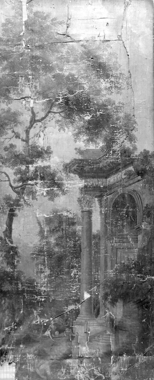 ヘーレングラハト40番地の広間に属するアルカディア風景のタペストリー 作： ジュリアーン・アンドリーセン
