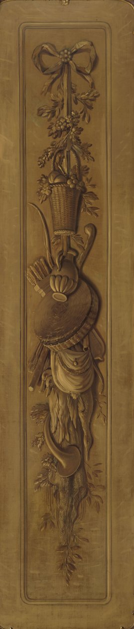 弓に吊るされたトロフィーのグリザイユ 作： ジュリアーン・アンドリーセン