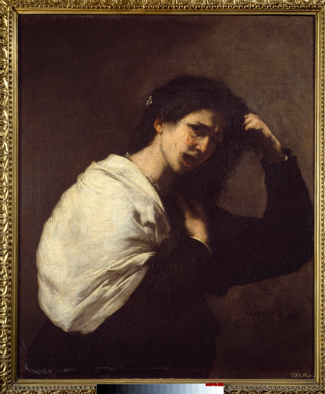 髪を引き裂く女 ホセ・デ・リベラ（イル・スパグノレット）（1591-1652）の絵 作： フセペ・デ・リベラ