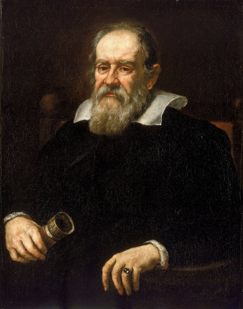 ガリレオ・ガリレイの肖像 ガリレオ・ガリレイとして知られるイタリアの天文学者（1564-1642） サステルマン派の絵画。 作： ジャスタス (学校) サスターマンス