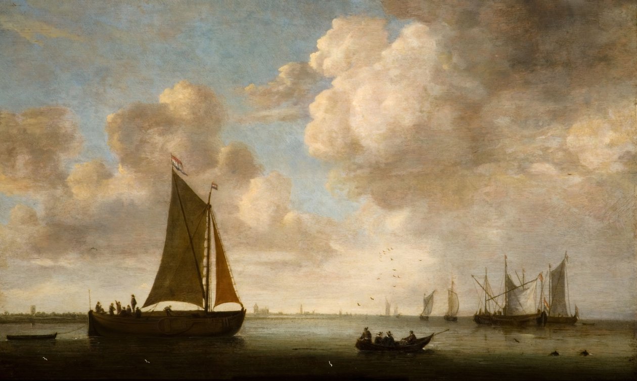 1660年のオランダ海岸の遠景。 作： Justus Verwer