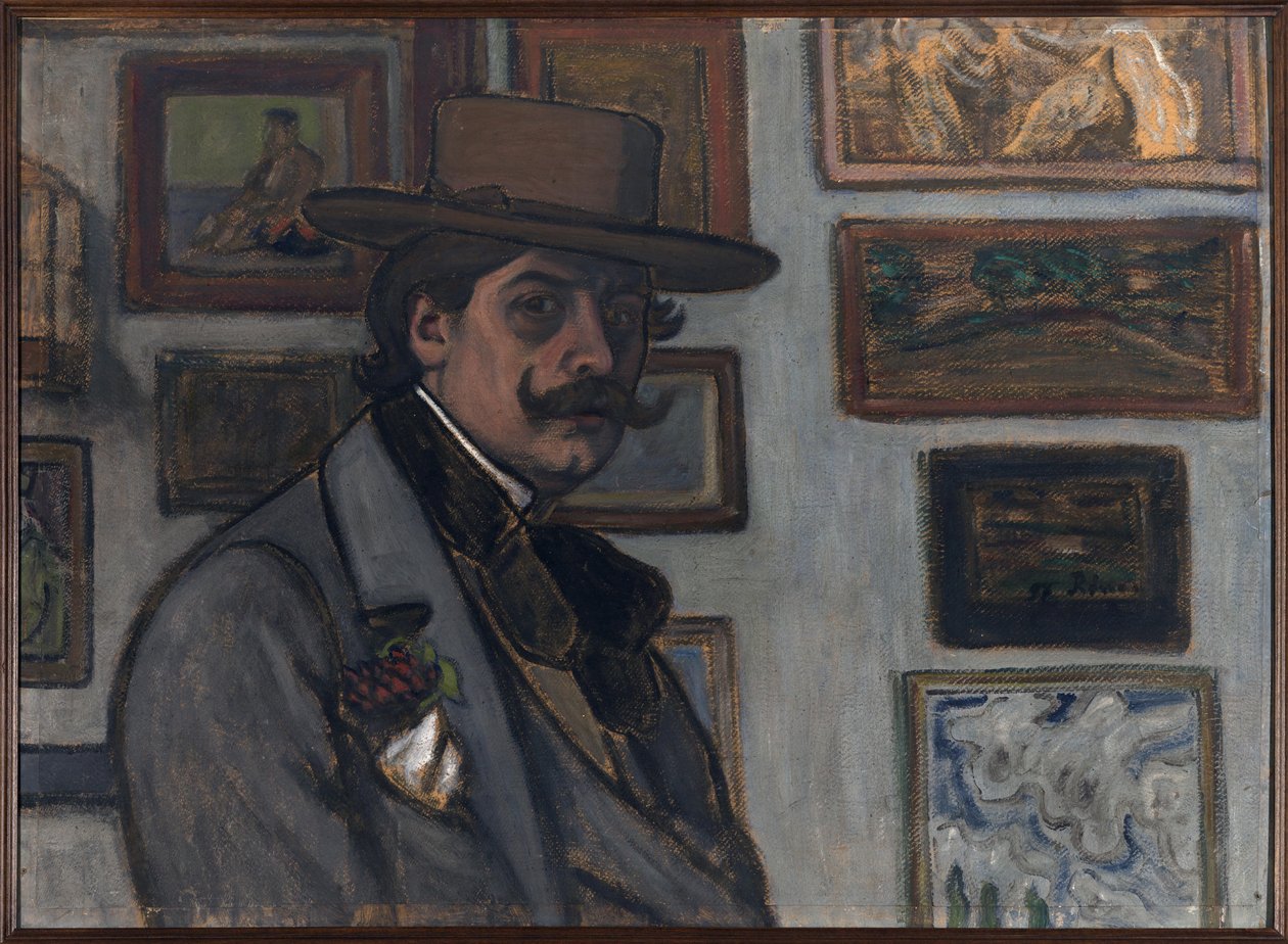 茶色の帽子をかぶった自画像、1897年。 作： ヨーゼフ・リップル・ロナイ