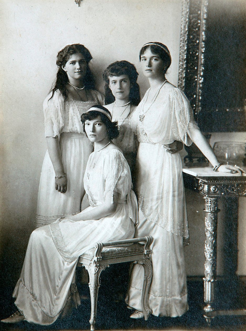 1910年代のロシア皇帝ニコライ2世の4人の娘