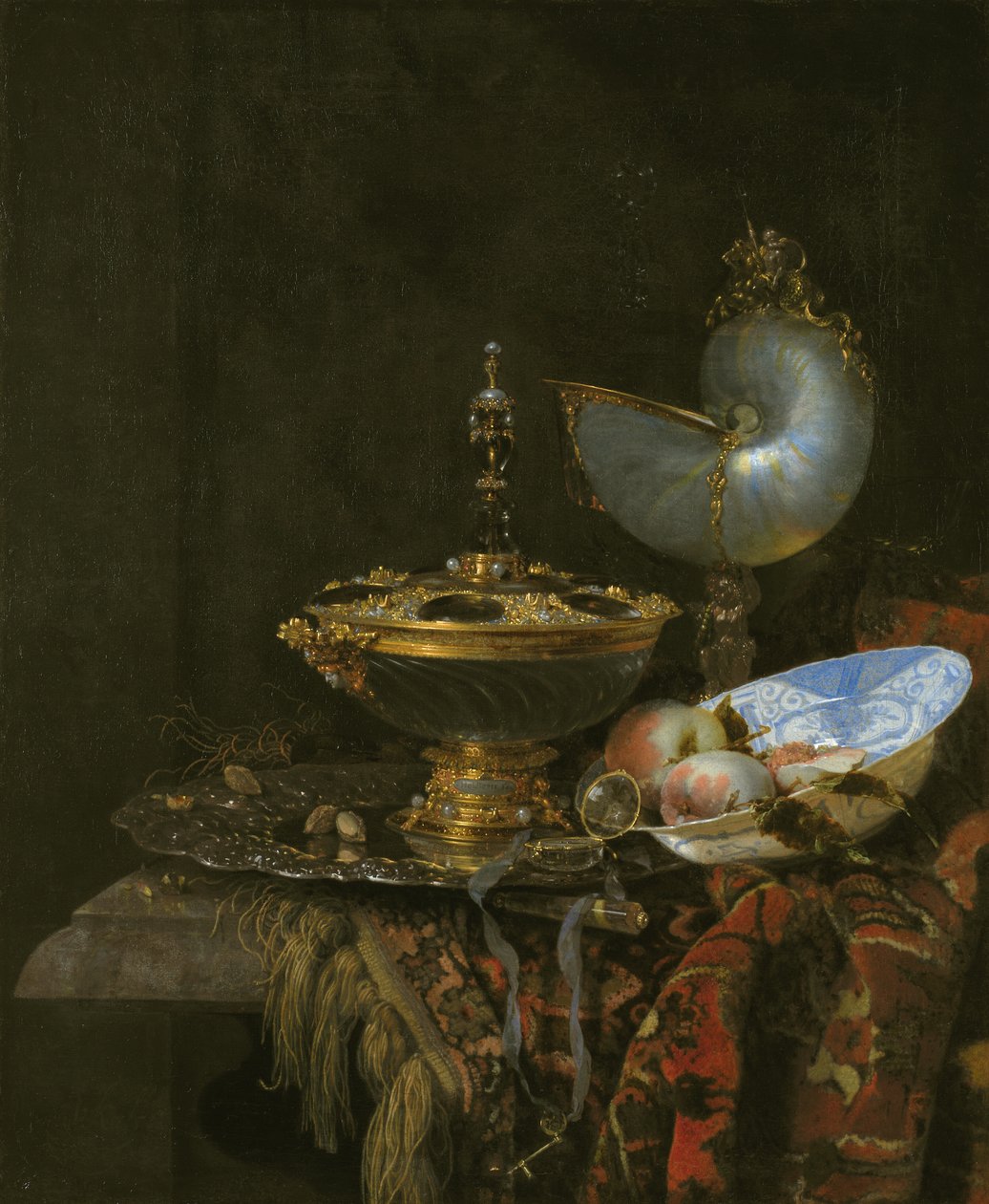 Pronk Still Life with Holbein Bowl, Nautilus Cup, Glass Goblet and Fruit Dish 作： ふくらはぎ