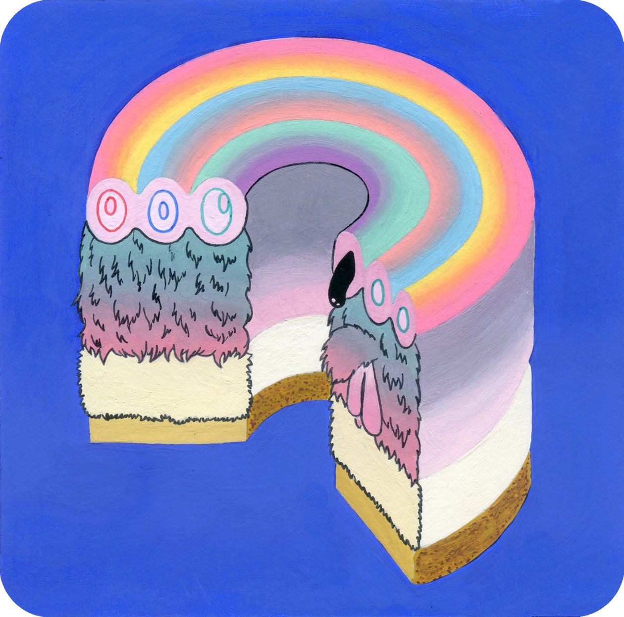 Fuzzcake、2017年（紙にミクストメディア） 作： tszが来ました