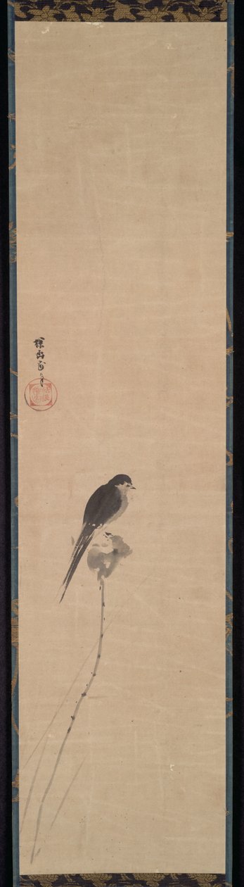 蓮のつぼみの鳥 作： 狩野探幽
