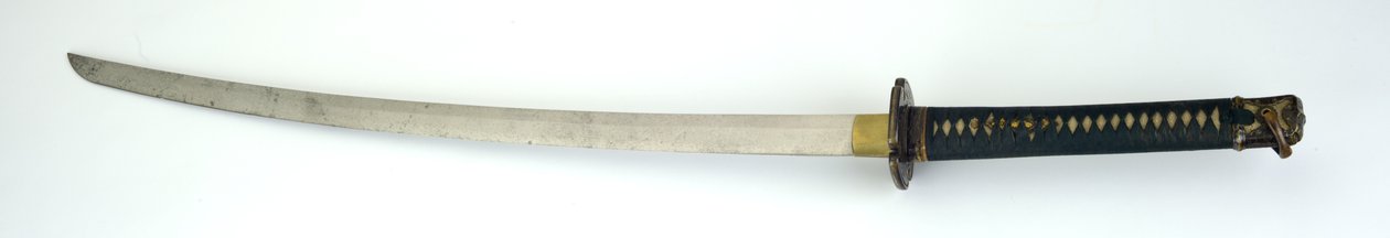 海軍士官のための「海軍刀」パターンソード、c.1937-45（鋼、木、真ちゅう、金メッキ、コード、レイスキン） 作： カネミッチ・ヒビノ