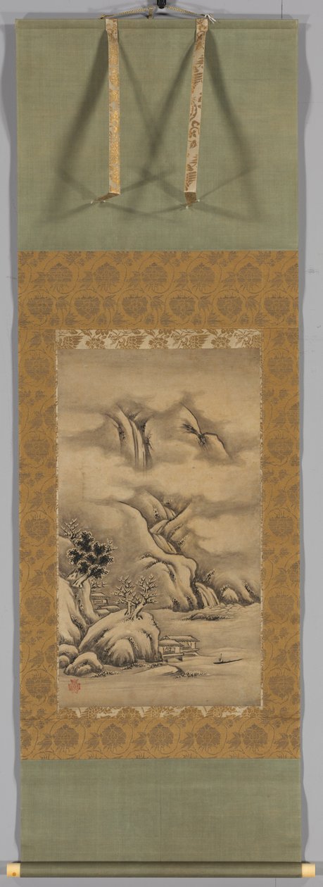 季節の風景：冬、1500年代半ばから後半。 作： 狩野秀頼